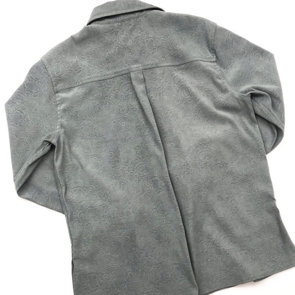 Shaver Lake crocodile green long sleeve button down shirt - Picture 2 of 5